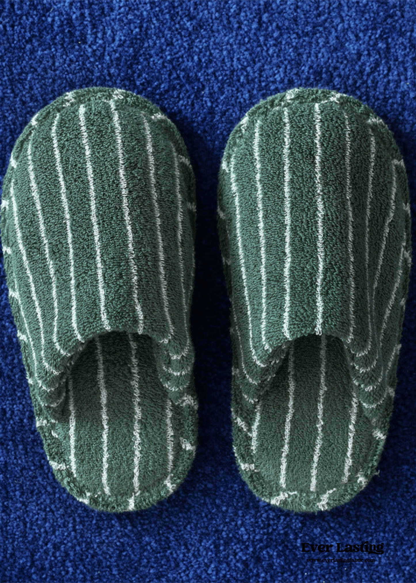 Joni Thin Striped House Slippers - Green