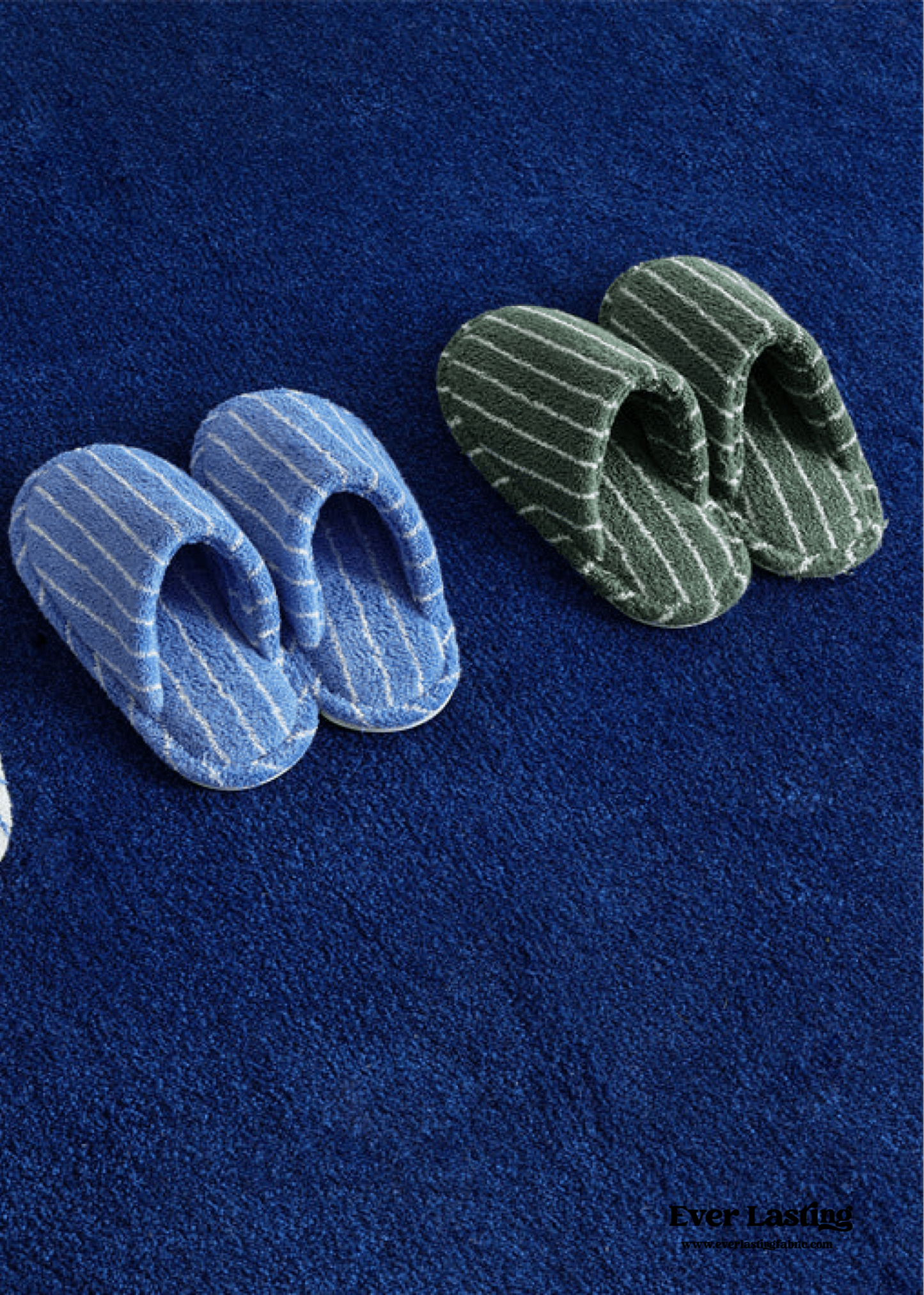 Joni Thin Striped House Slippers - Green
