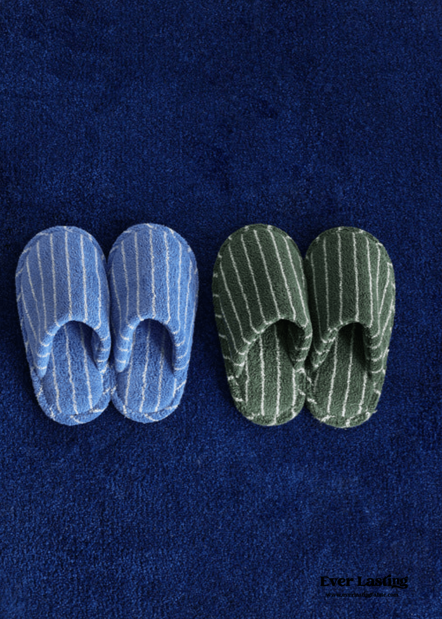 Joni Thin Striped House Slippers - Green
