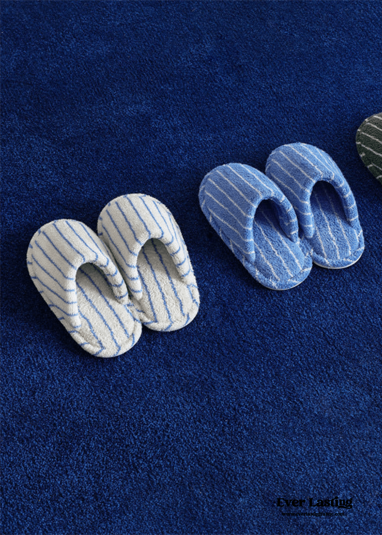 Joni Thin Striped House Slippers - Green