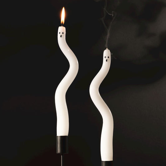Ghost Shaped Halloween Taper Candles | Set of 2