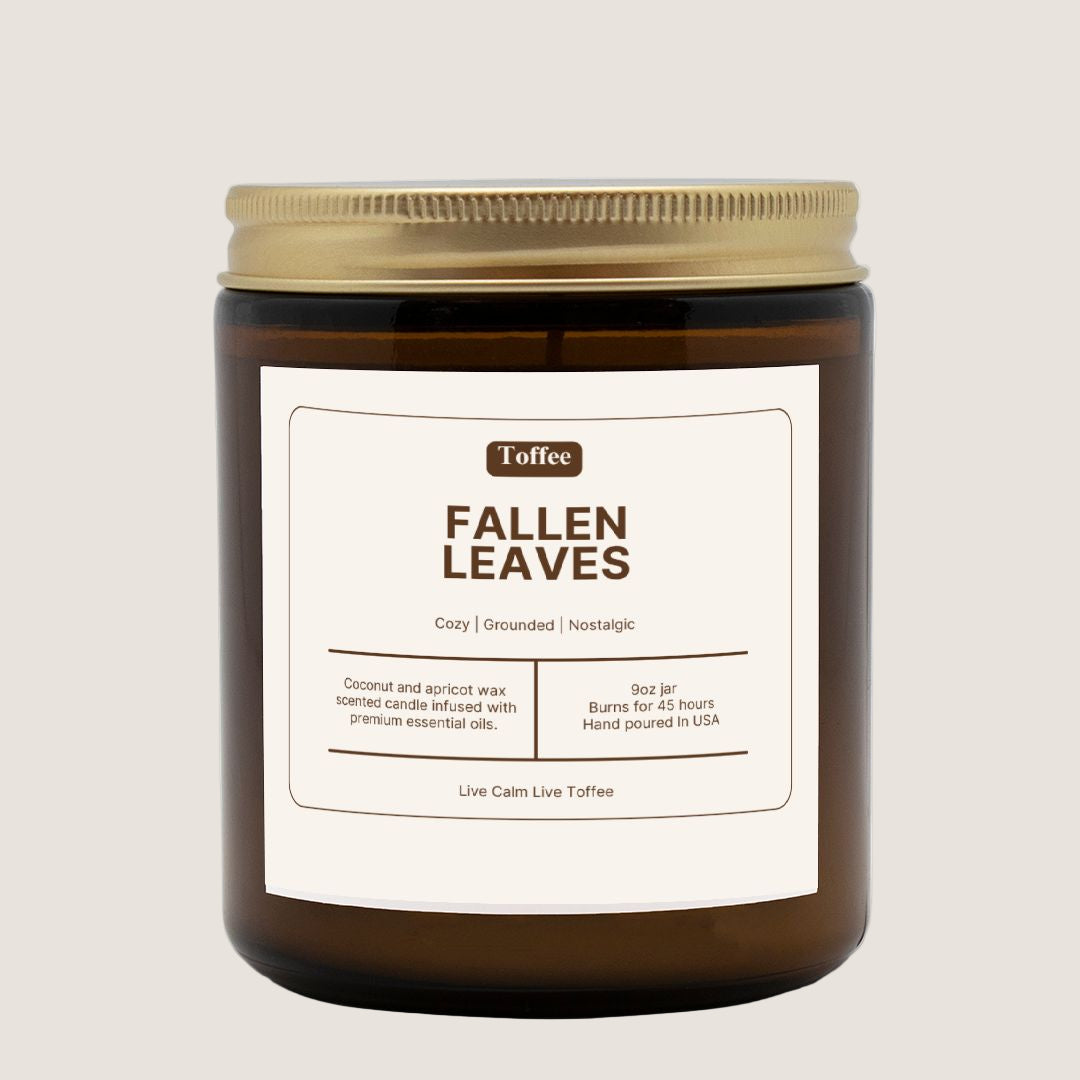Fallen Leaves Candle Amber Jar 9oz