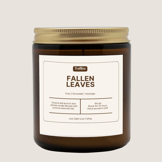 Fallen Leaves Candle Amber Jar 9oz
