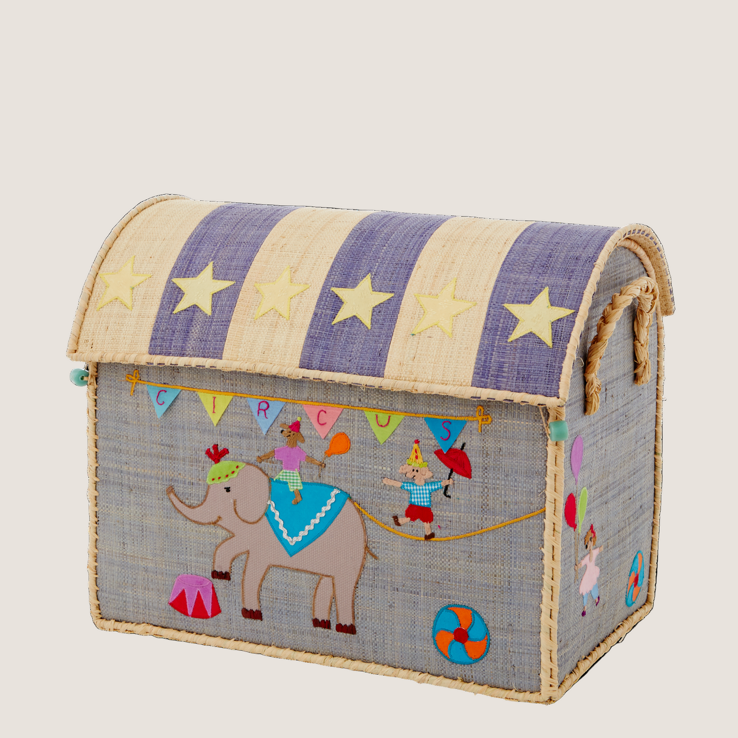 Raffia Storage House - Circus theme Set of 3