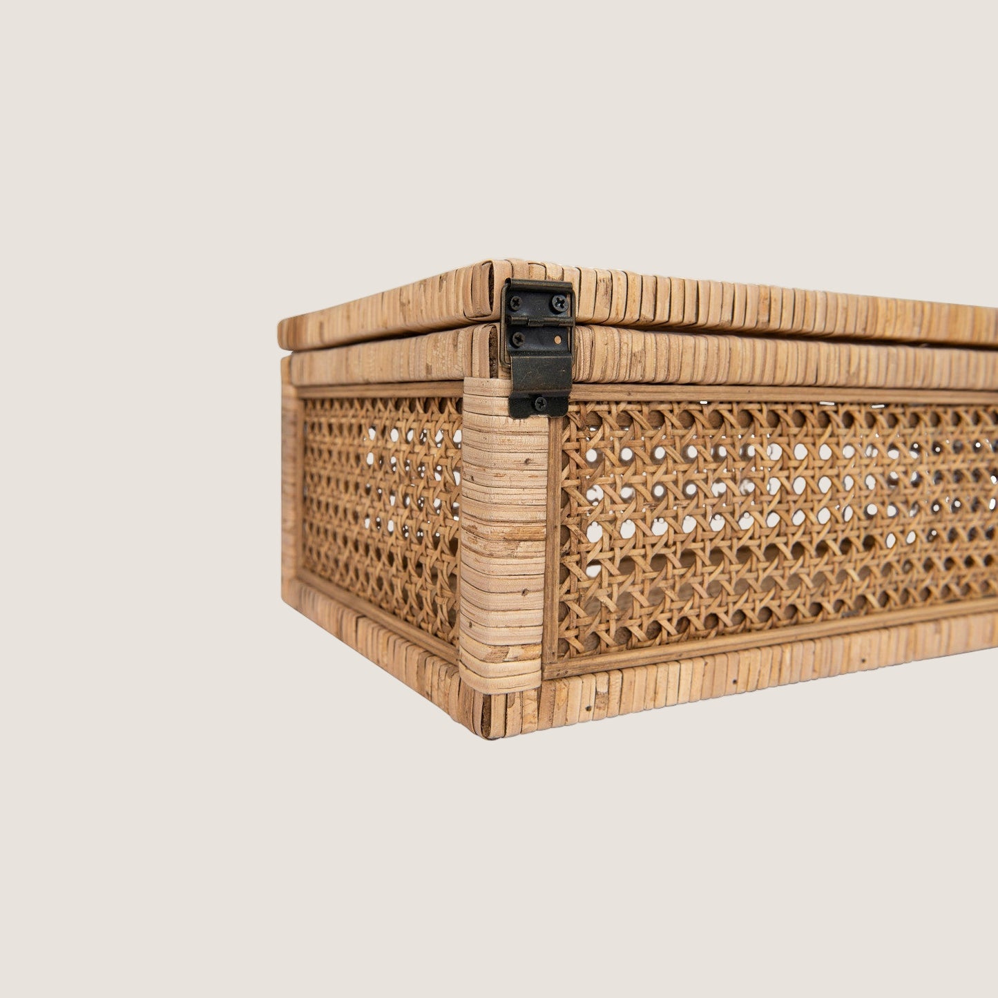 Woven Rattan Wood Display Boxes with Glass Lid | 2 Sizes