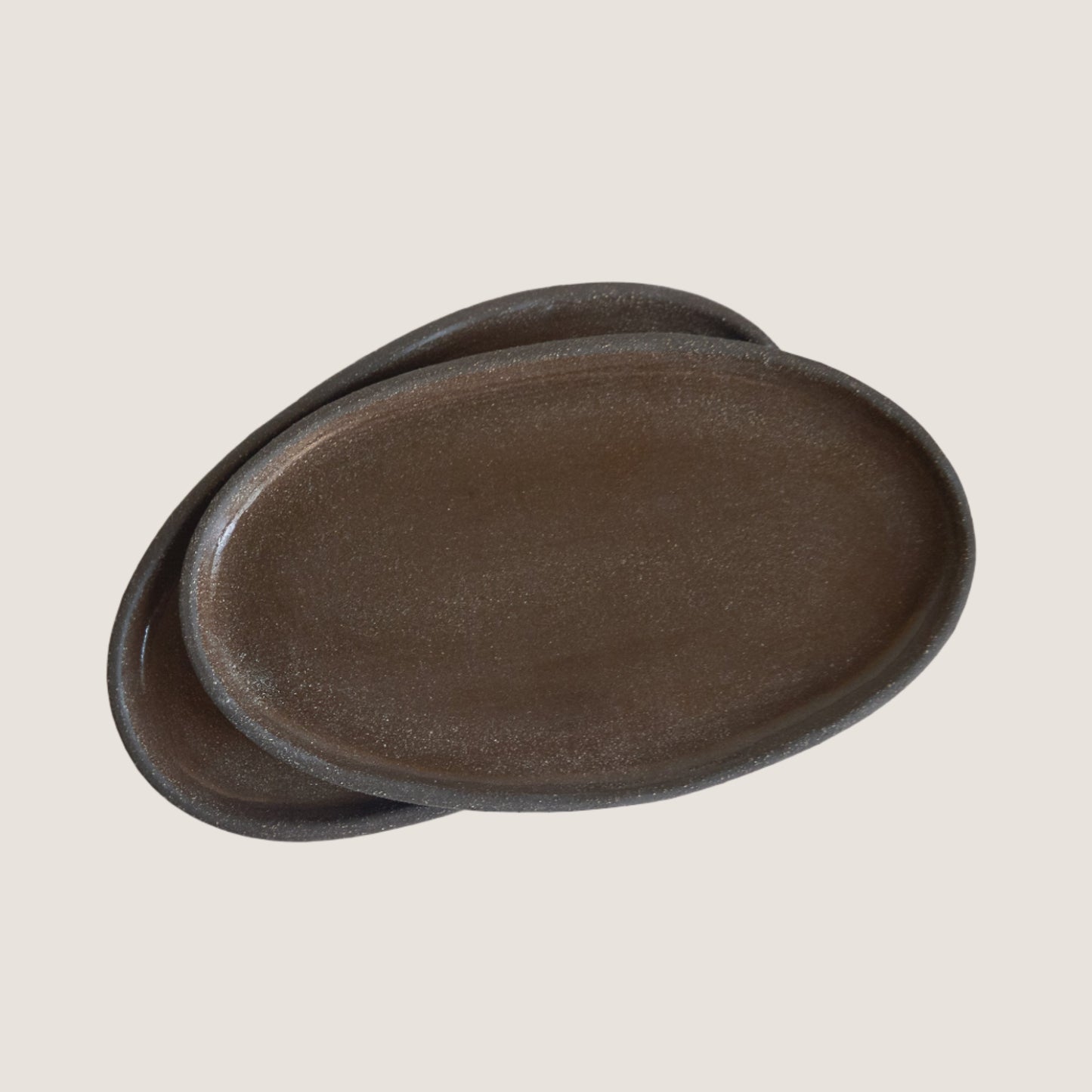 Handmade Stoneware Oval Serving Platter "Pumpernikel"