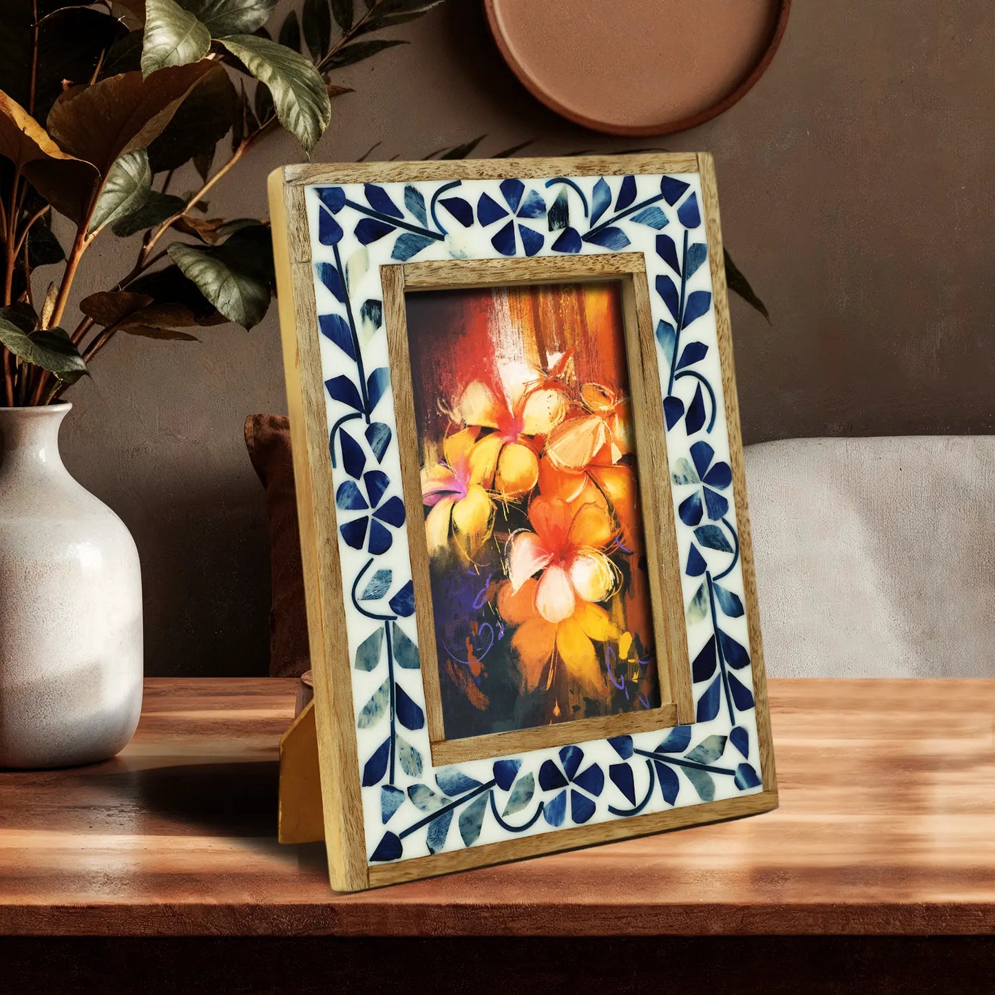 Iris Bone & Resin Inlay Picture Frame