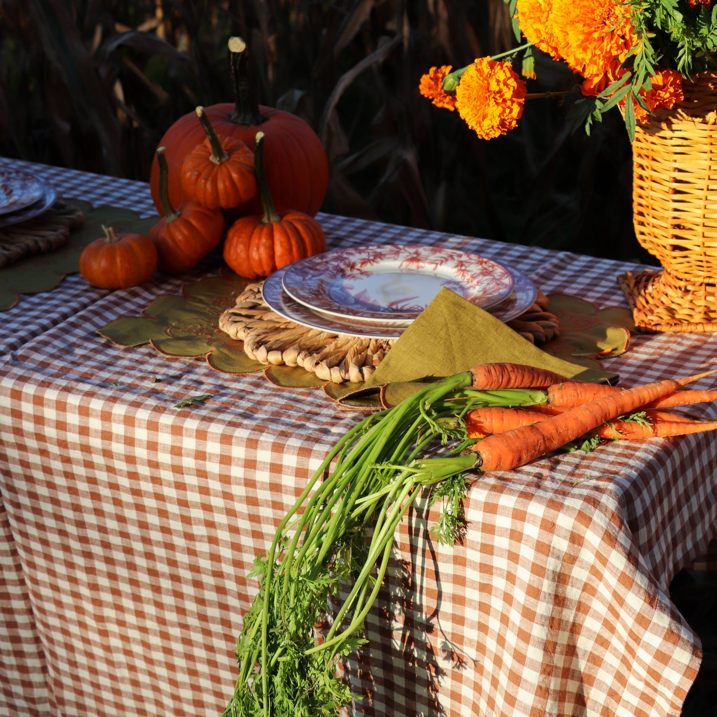 Pecan Plaid Tablecloth