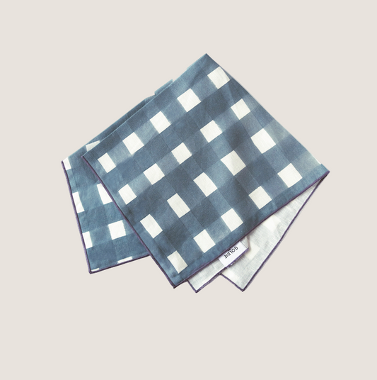 Blue Cross-Hatch Napkins