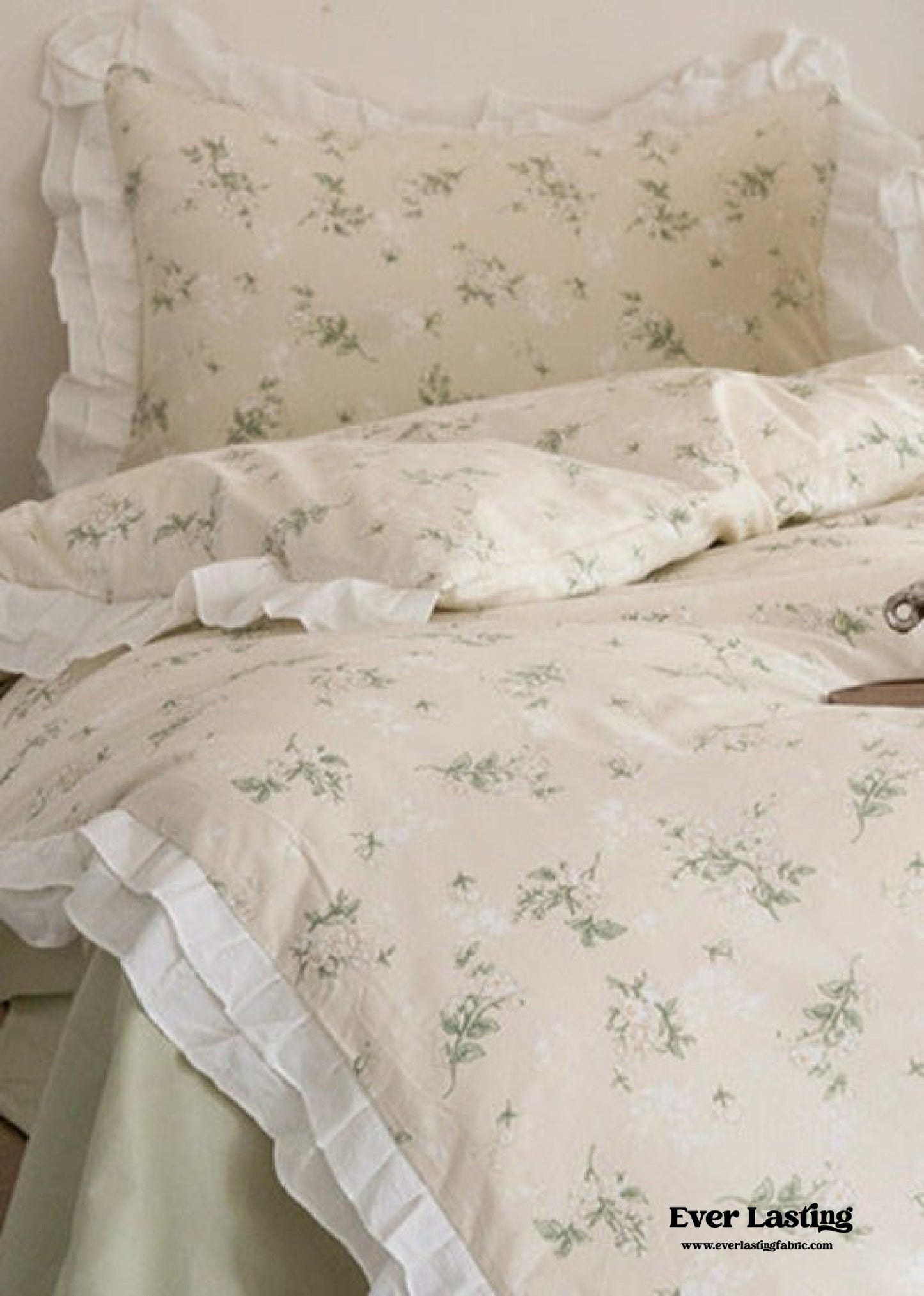 Annie Lace Ruffle Floral Bedding Set