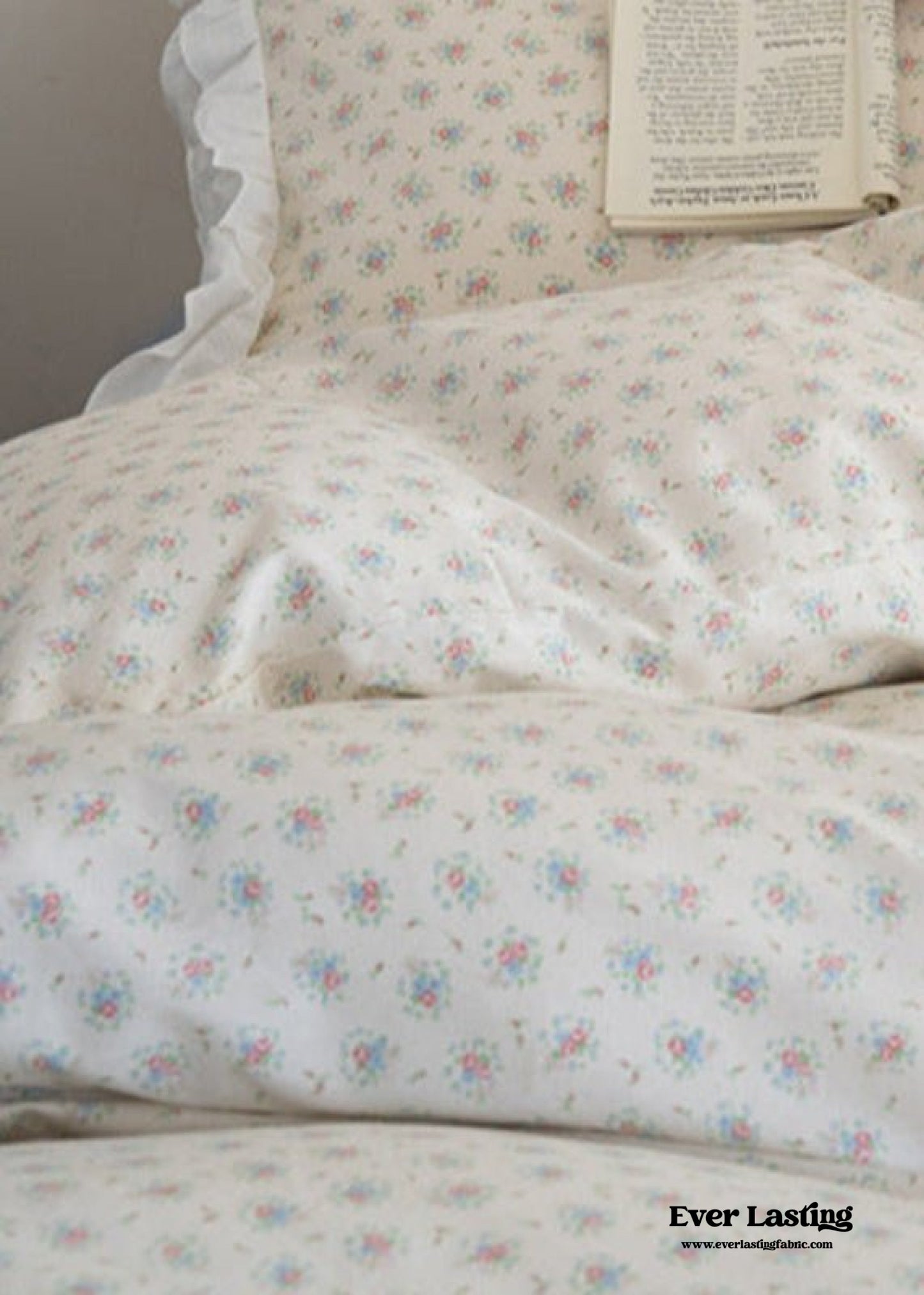 Annie Lace Ruffle Floral Bedding Set