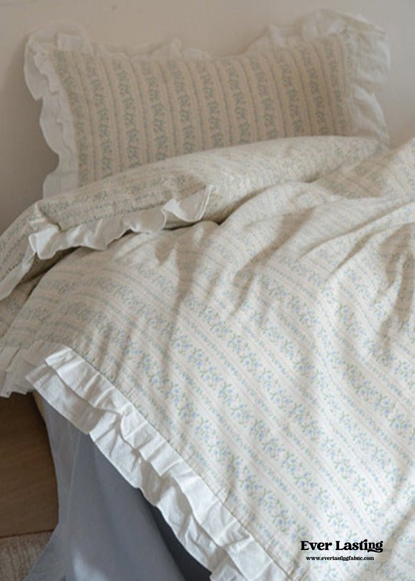 Annie Lace Ruffle Floral Bedding Set