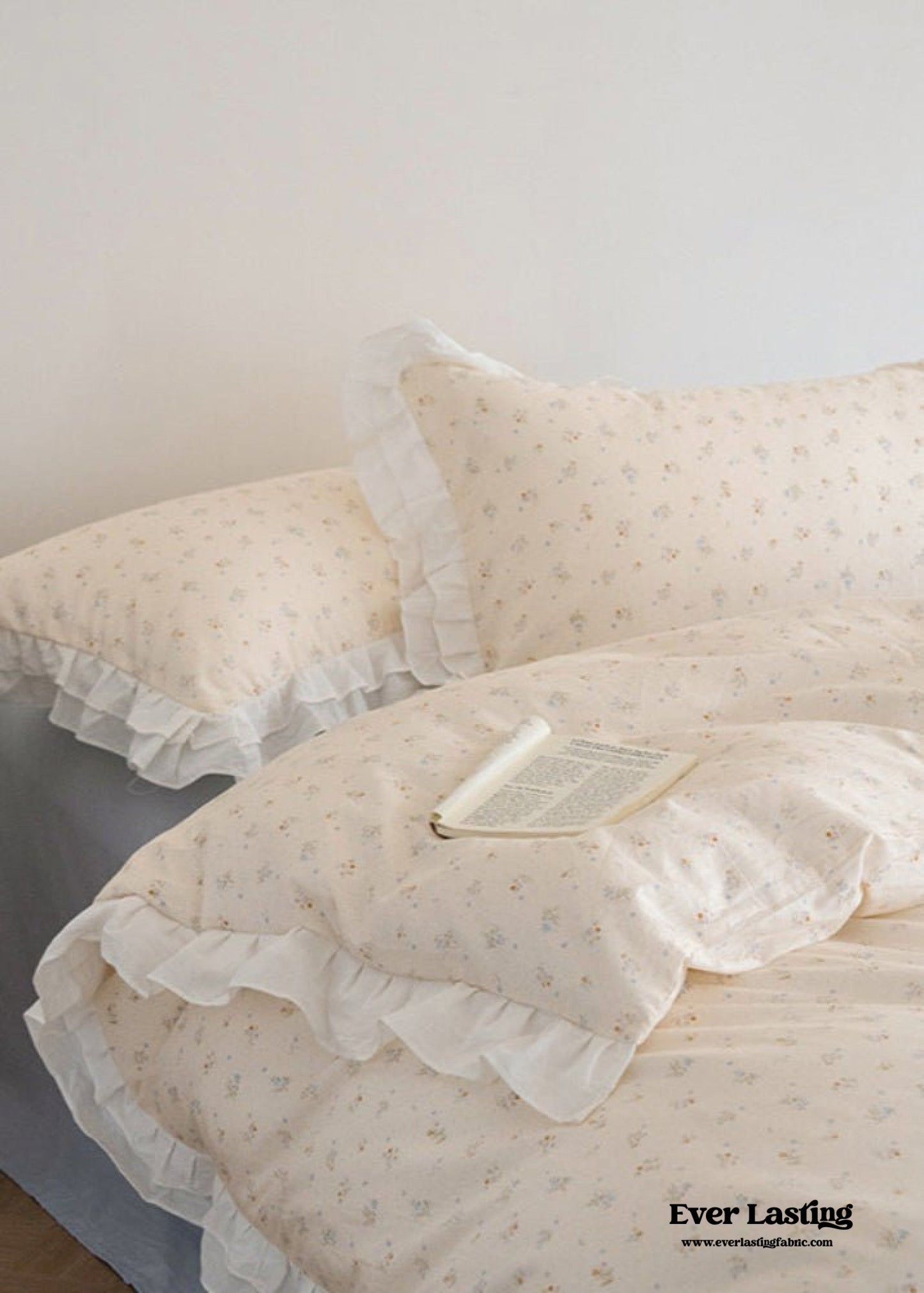 Annie Lace Ruffle Floral Bedding Set