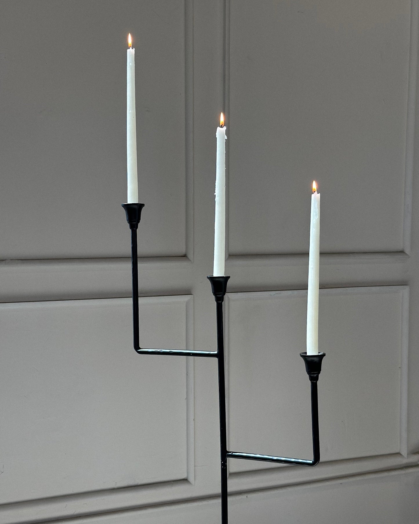 Bardot Hammered Iron Floor Candelabra - 56" Tall Tiered Candleholder