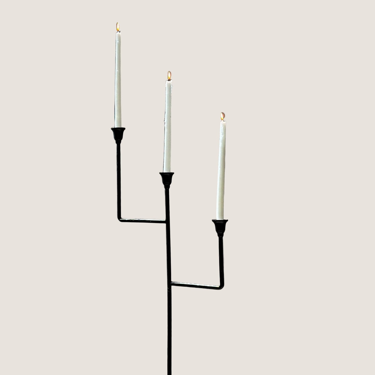 Bardot Hammered Iron Floor Candelabra - 56" Tall Tiered Candleholder