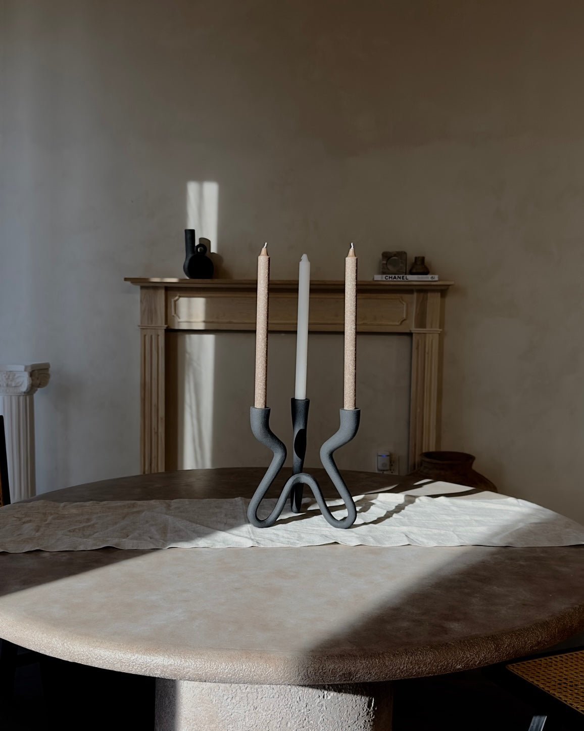 Ebony Elevated Black Aluminum Candelabra - 9.5" Modern Candle Holder