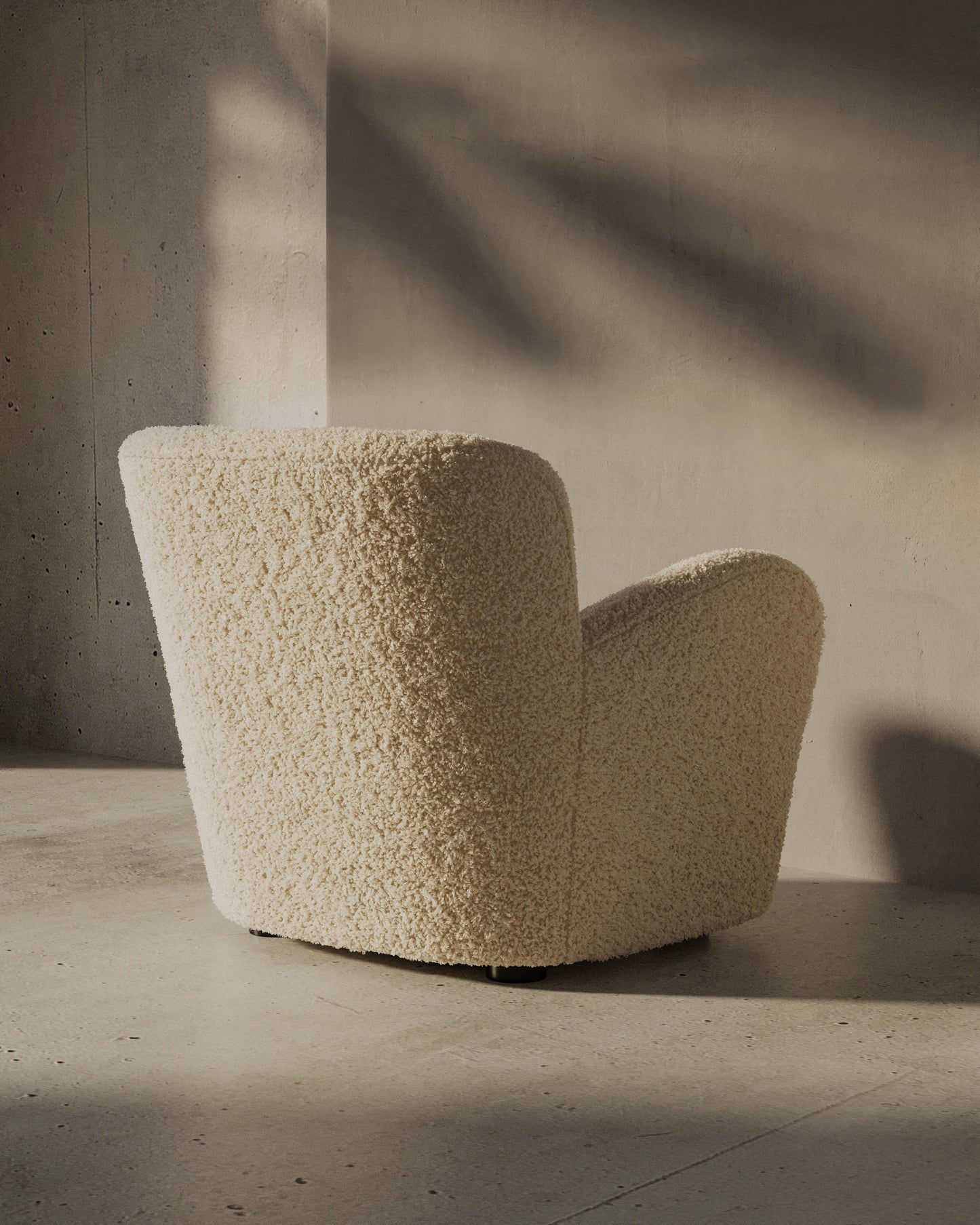 Elena Plush Teddy Accent Chair - Light Brown Cream Lounge