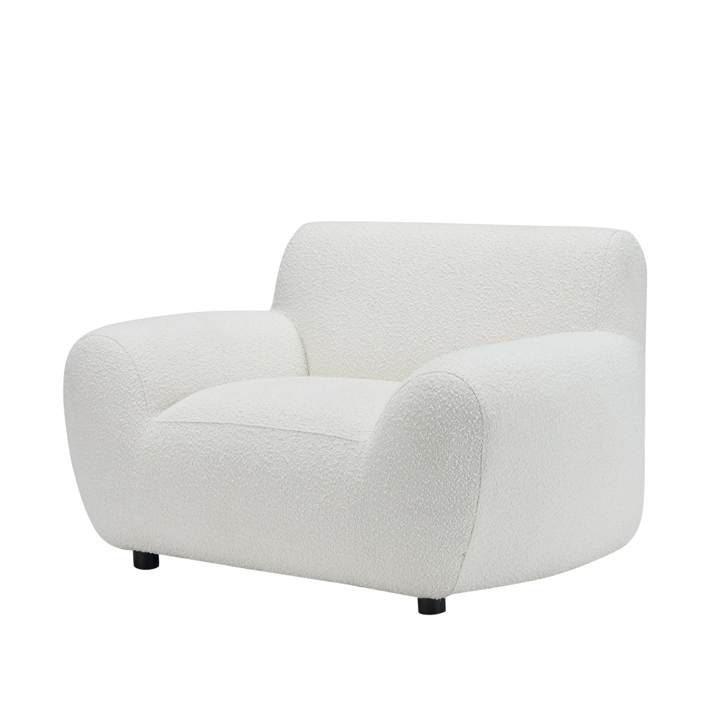 Elisa Oversized Accent Chair - Neutral Polyester Blend 49.5"W