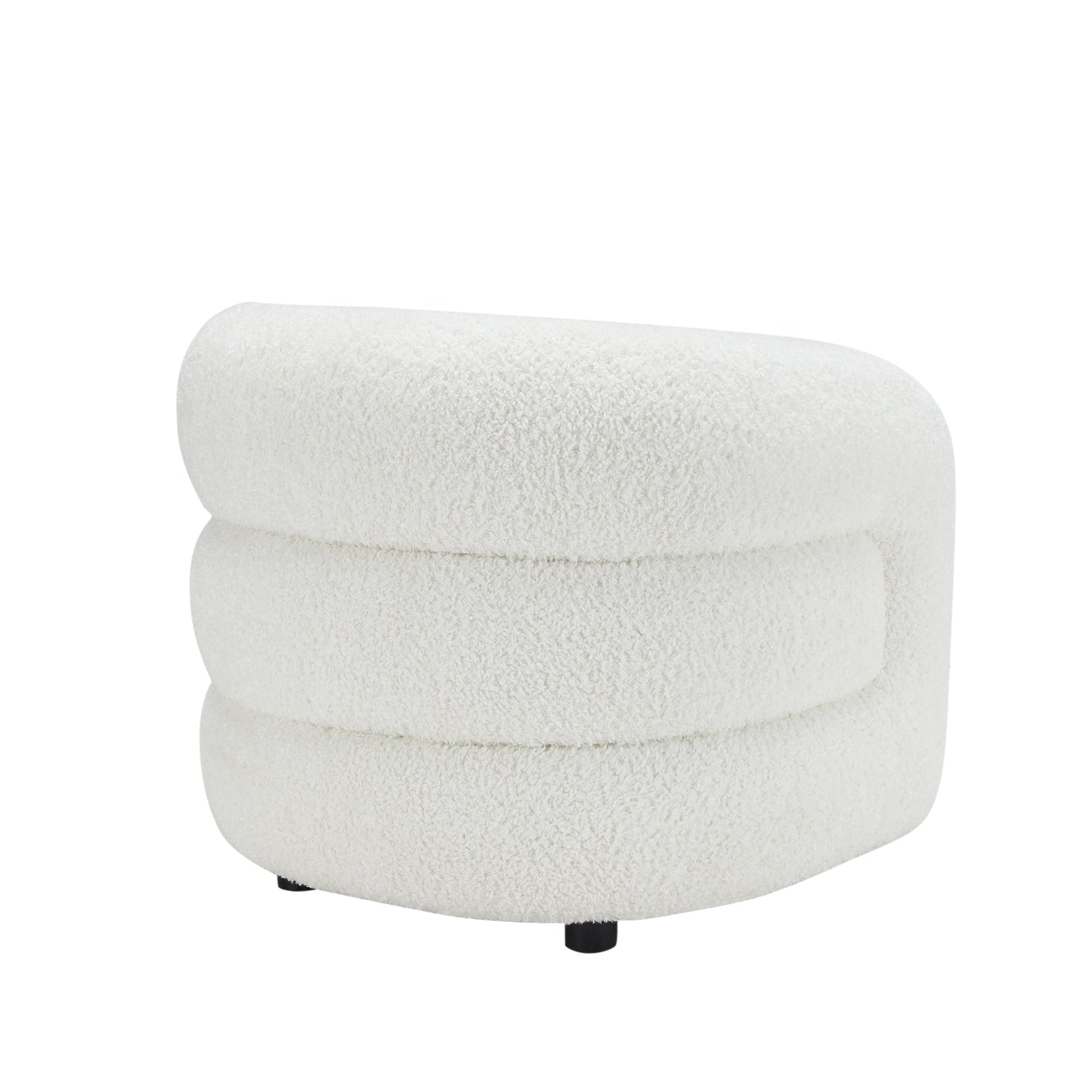 Emma Minimalist Accent Chair - Light Birch Ivory 33"W