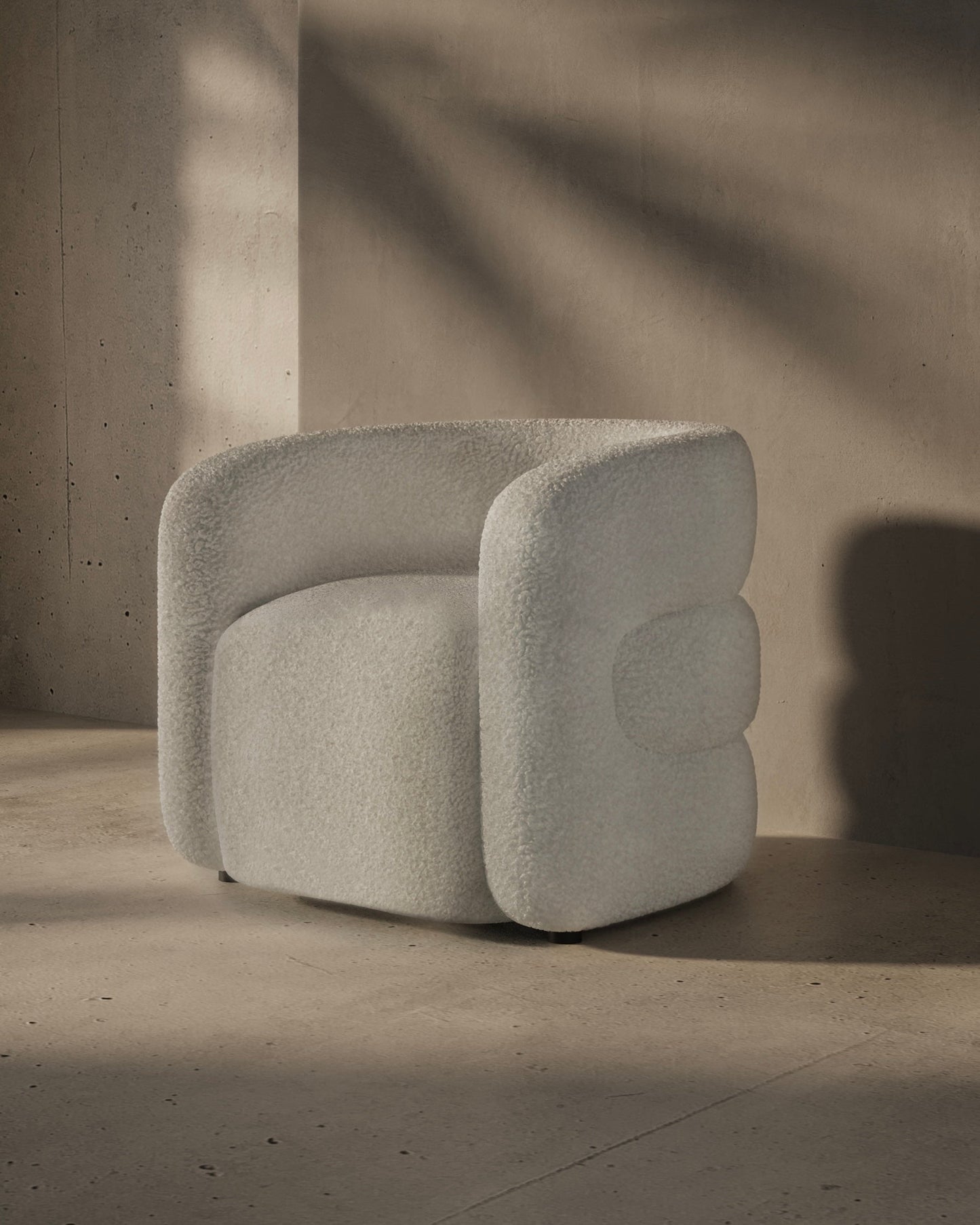 Emma Minimalist Accent Chair - Light Birch Ivory 33"W