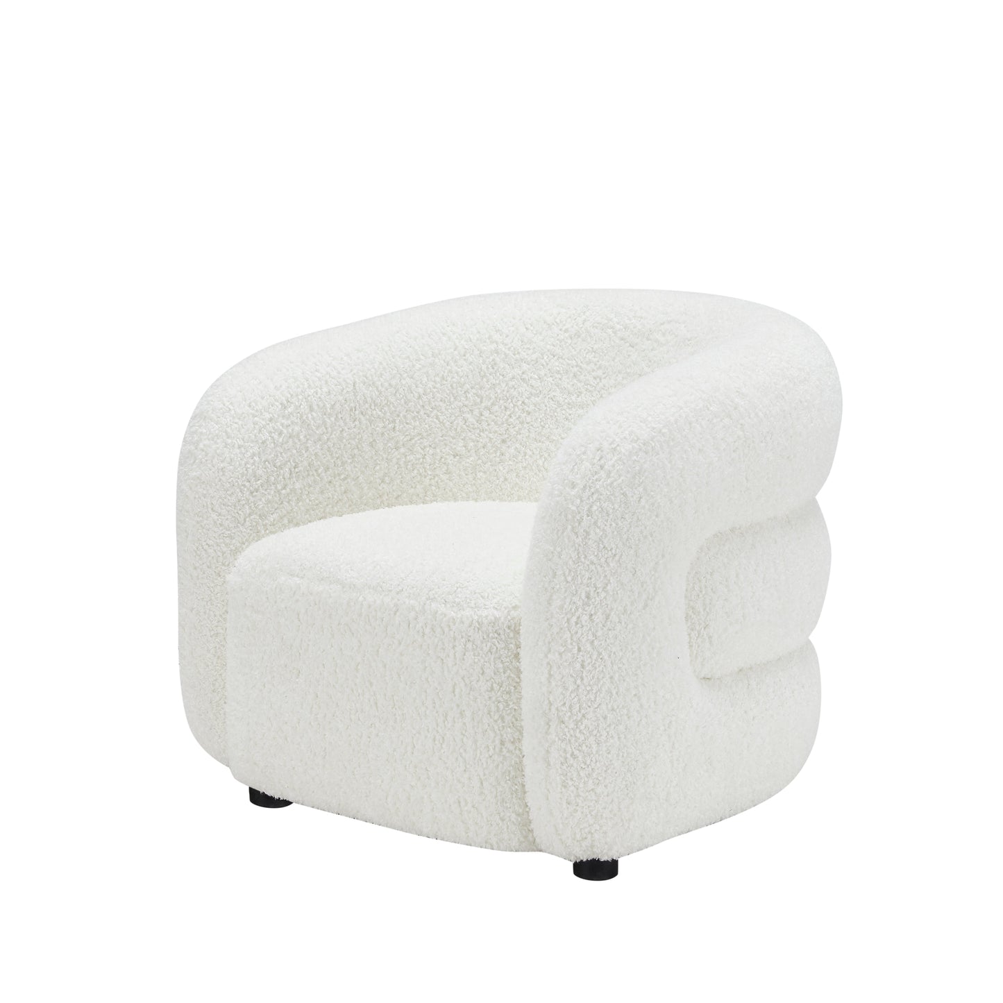 Emma Minimalist Accent Chair - Light Birch Ivory 33"W