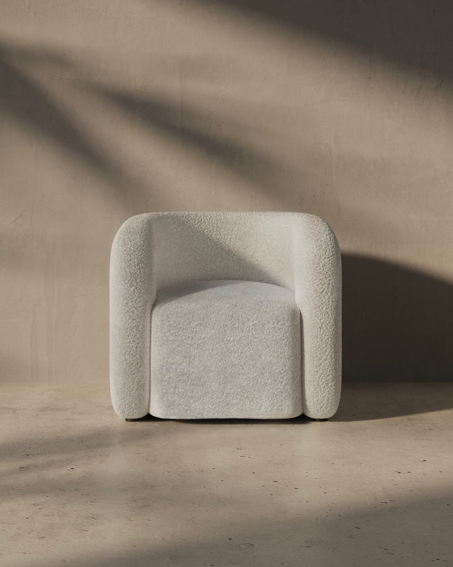 Emma Minimalist Accent Chair - Light Birch Ivory 33"W