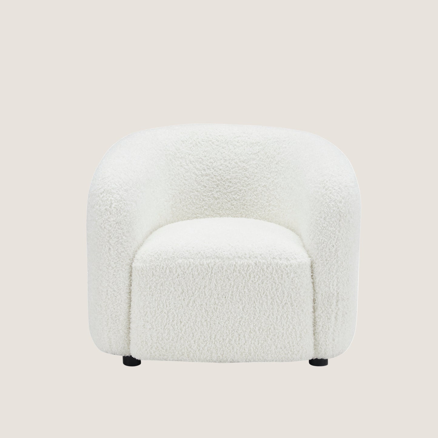 Emma Minimalist Accent Chair - Light Birch Ivory 33"W