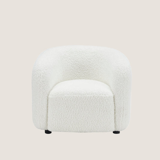 Emma Minimalist Accent Chair - Light Birch Ivory 33"W