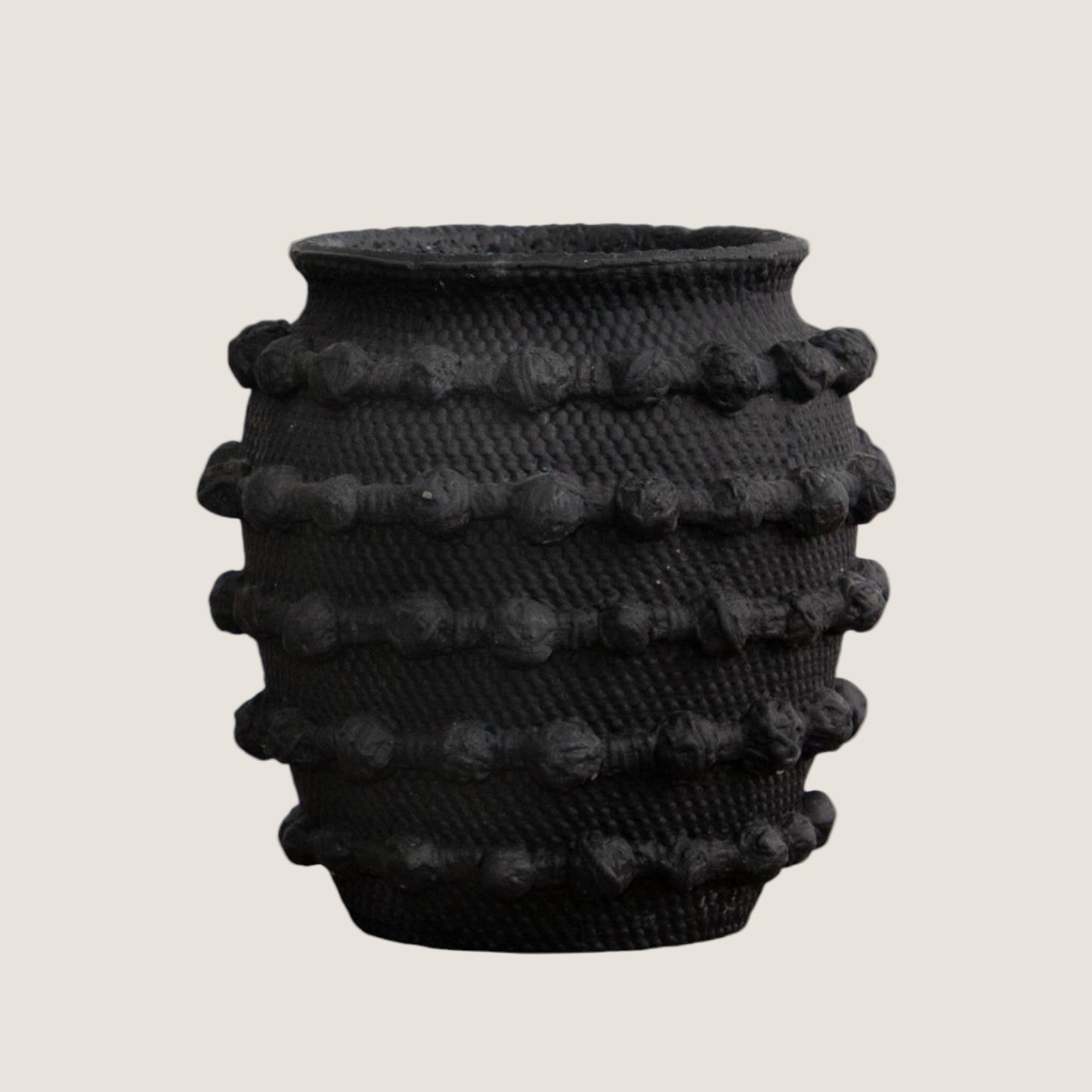 Black Textured Knot Cement Vase
