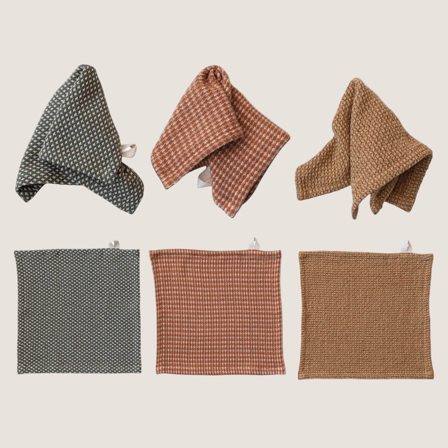 Cotton Dobby Autumn Dish Cloths | Set of 3