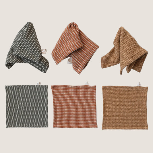 Cotton Dobby Autumn Dish Cloths | Set of 3