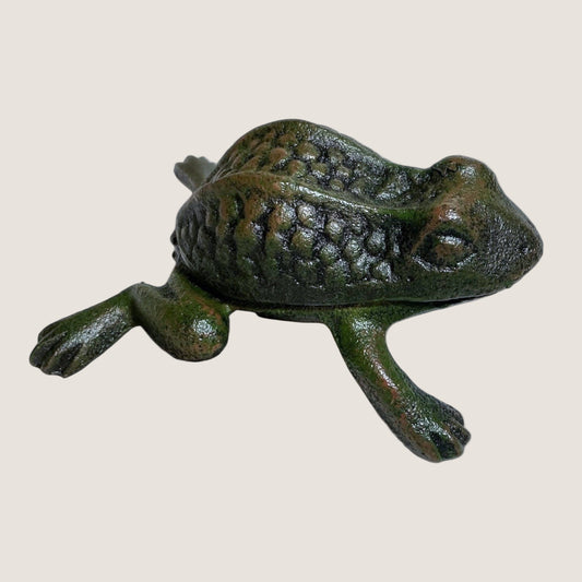 Cast Iron Frog Key Holder Trinket Box