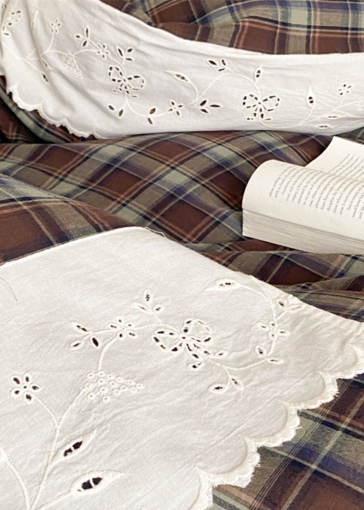 June Lace Double Gauze Gingham Bedding Set