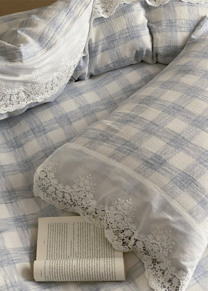 June Lace Double Gauze Gingham Bedding Set