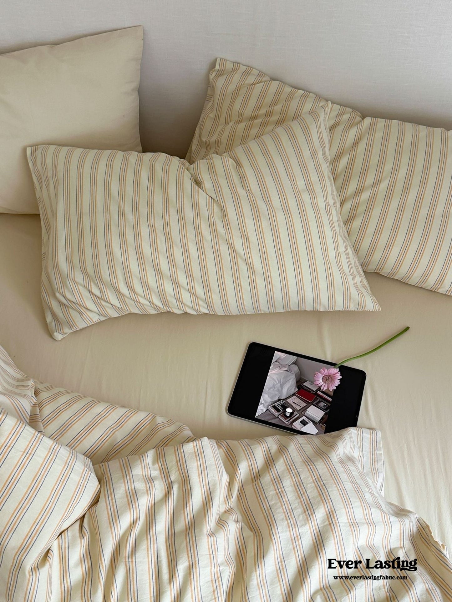 Refreshing Stripe Duvet Cover / Yellow