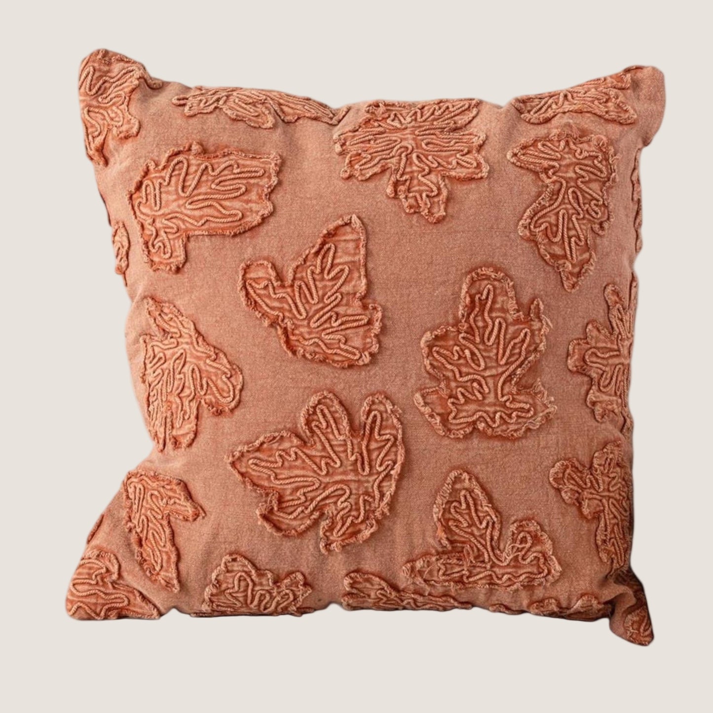 Fall Leaf Orange Stonewashed Throw Pillow