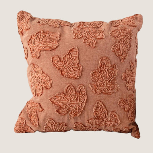 Fall Leaf Orange Stonewashed Throw Pillow