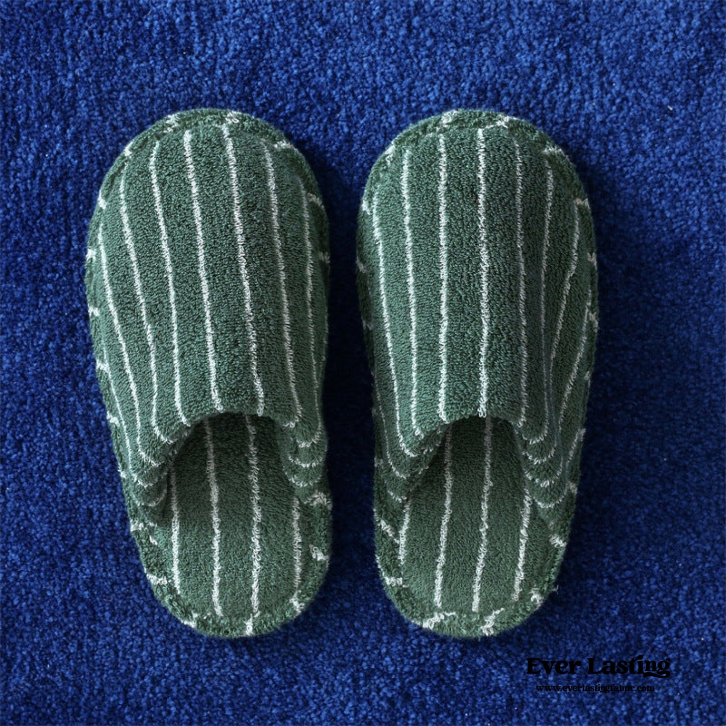 Joni Thin Striped House Slippers - Blue