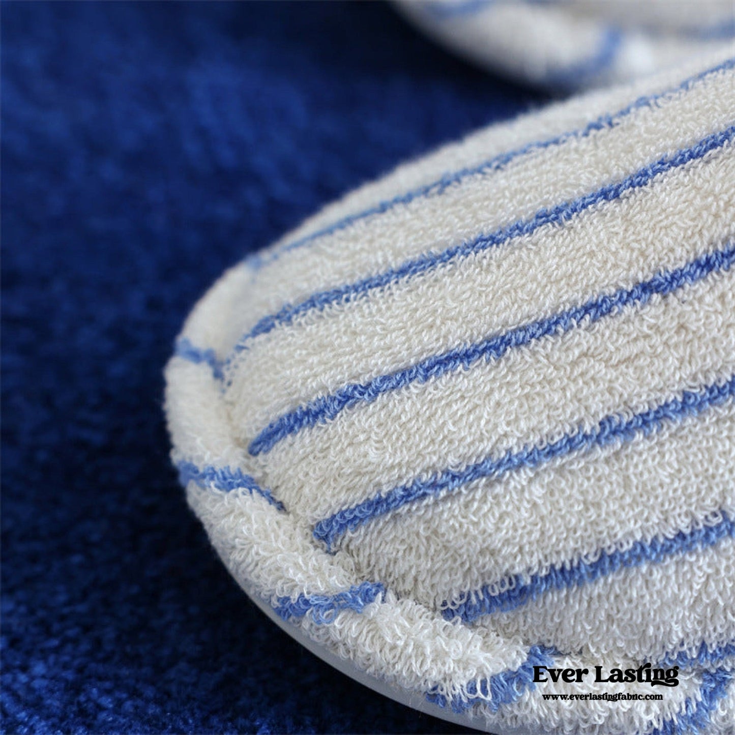 Joni Thin Striped House Slippers - Blue