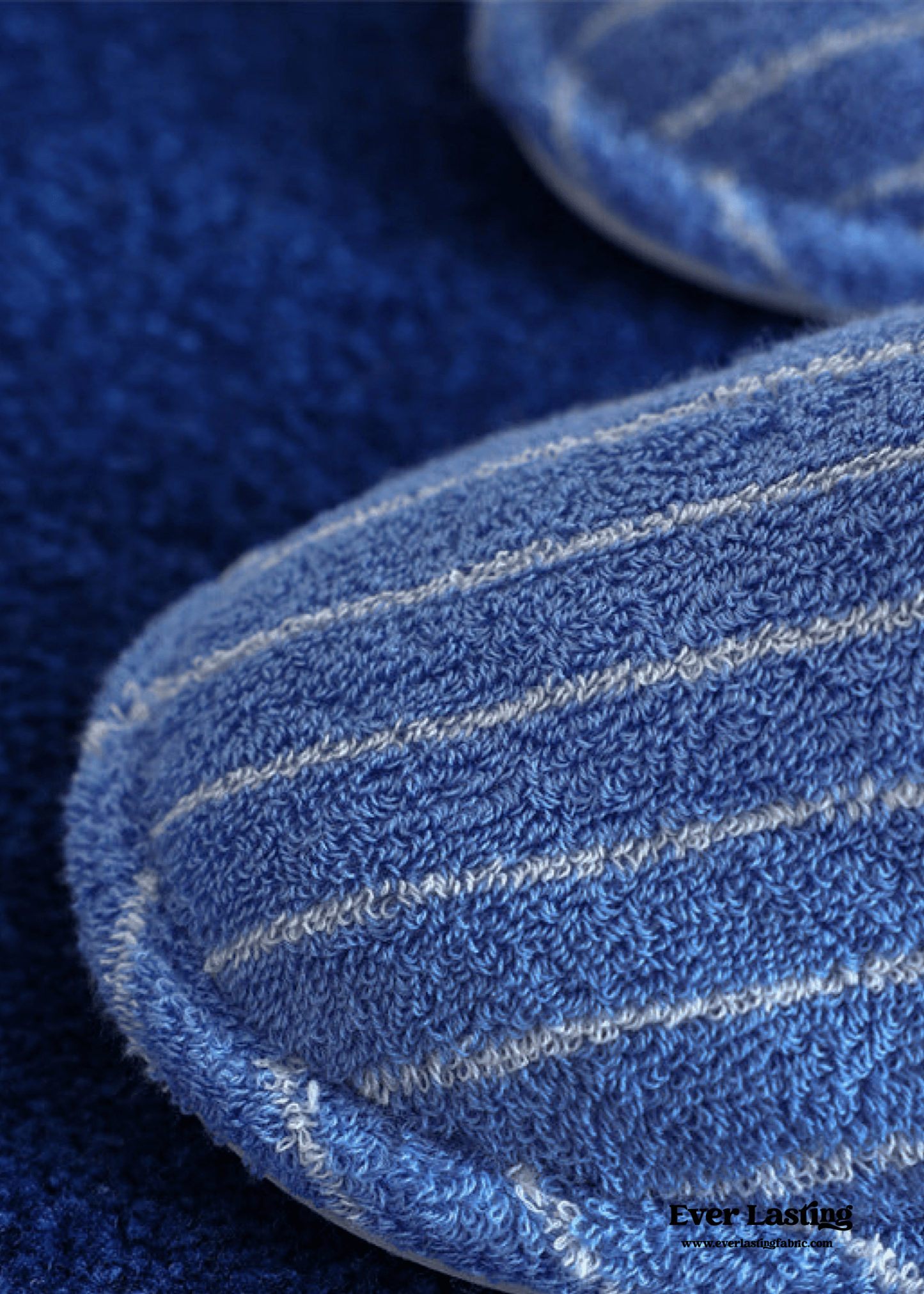 Joni Thin Striped House Slippers - Blue