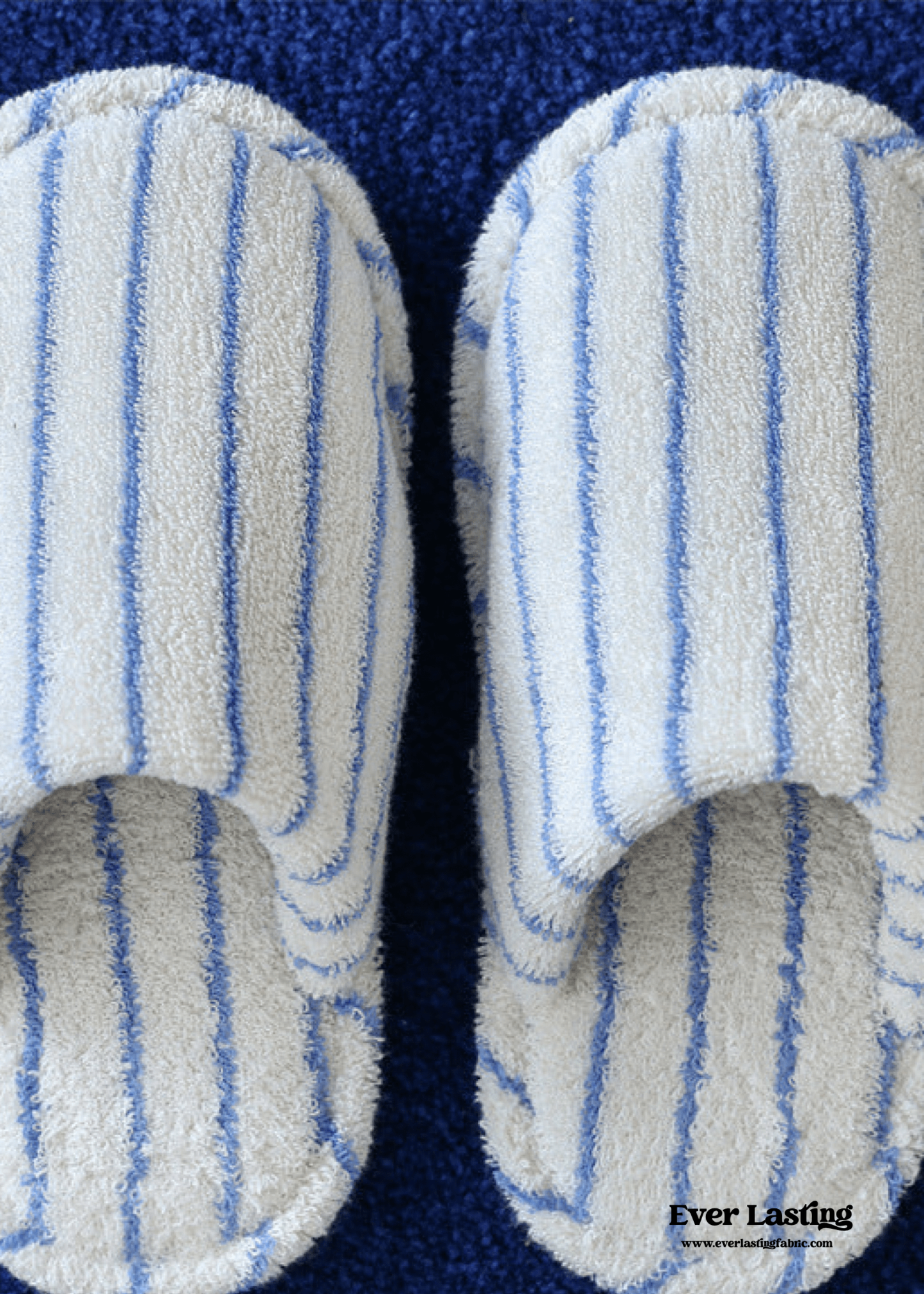 Joni Thin Striped House Slippers - Blue