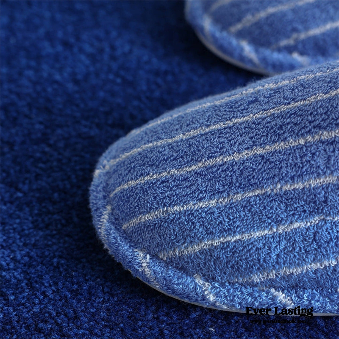 Joni Thin Striped House Slippers - Blue