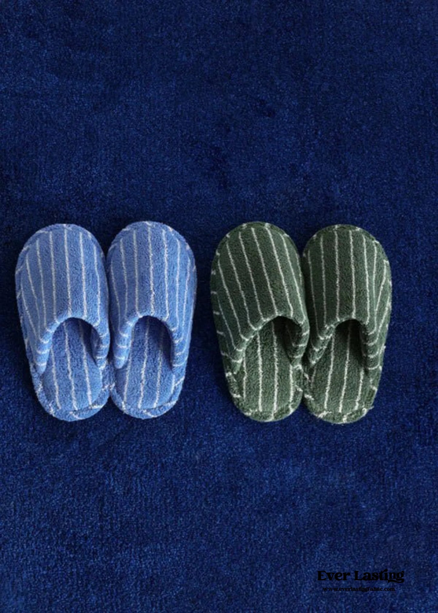 Joni Thin Striped House Slippers - Green