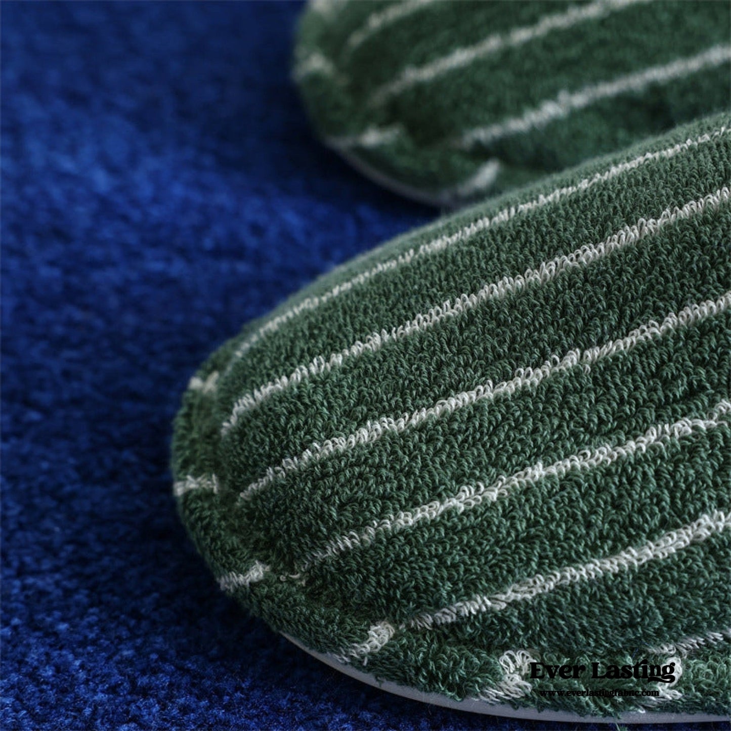 Joni Thin Striped House Slippers - Green